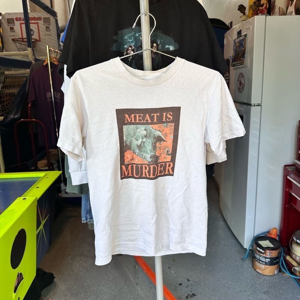 Anvil White Single Stitch Meat Is Murder Graphic Tee The Smiths Band USA Small